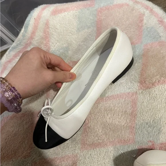 Chanel white ballet flats Authentic